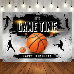 Lofaris Its Game Time Basketball Ink Splash Birthday Backdrop