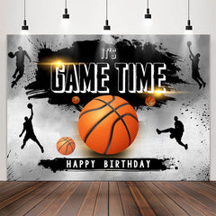Lofaris Its Game Time Basketball Ink Splash Birthday Backdrop