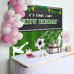 Lofaris Its Game Time Football Field Happy Birthday Backdrop