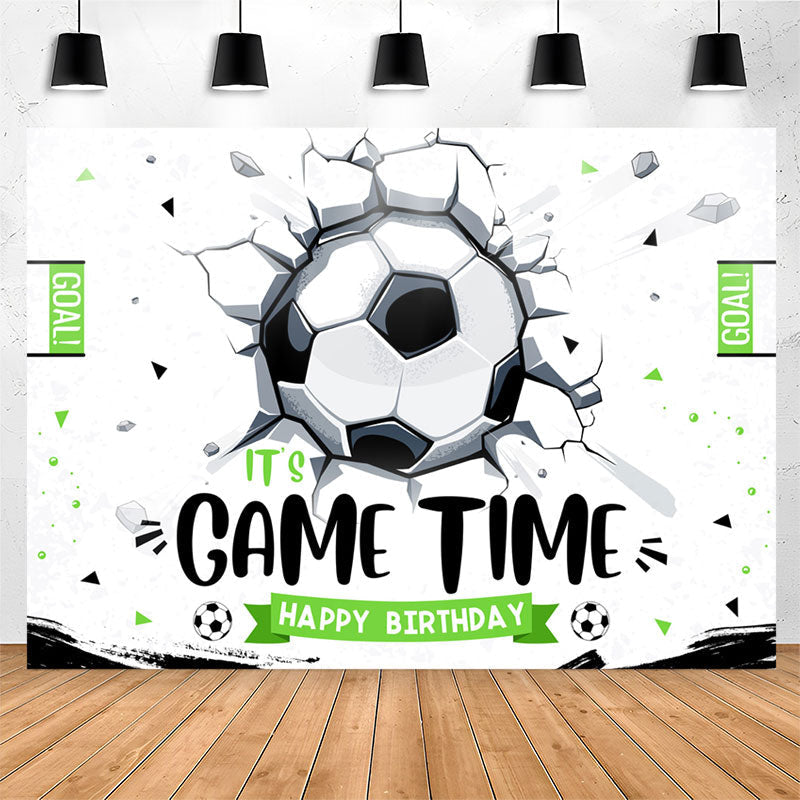 Lofaris Its Game Time Soccer Sports Style Birthday Backdrop