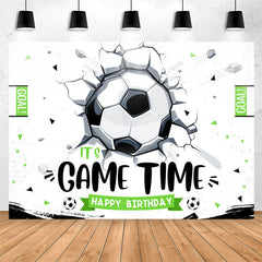 Lofaris Its Game Time Soccer Sports Style Birthday Backdrop