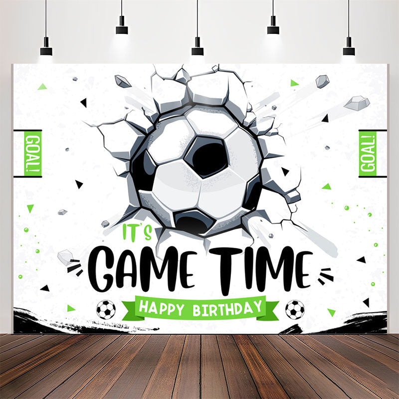 Lofaris Its Game Time Soccer Sports Style Birthday Backdrop