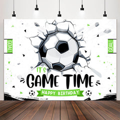 Lofaris Its Game Time Soccer Sports Style Birthday Backdrop