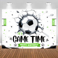 Lofaris Its Game Time Soccer Sports Style Birthday Backdrop