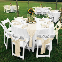 Lofaris Ivory Satin Universal Banquet Chair Sashes Bows