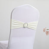 Lofaris Ivory Spandex Elastic Banquet Chair Bands Ties Bows