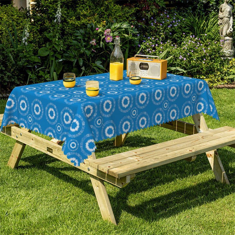 Lofaris Jellyfish Rings Blue Tablecloth For Kitchen Decor
