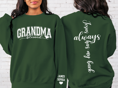 Lofaris Jesus Always Has My Back Custom Name Sweatshirt