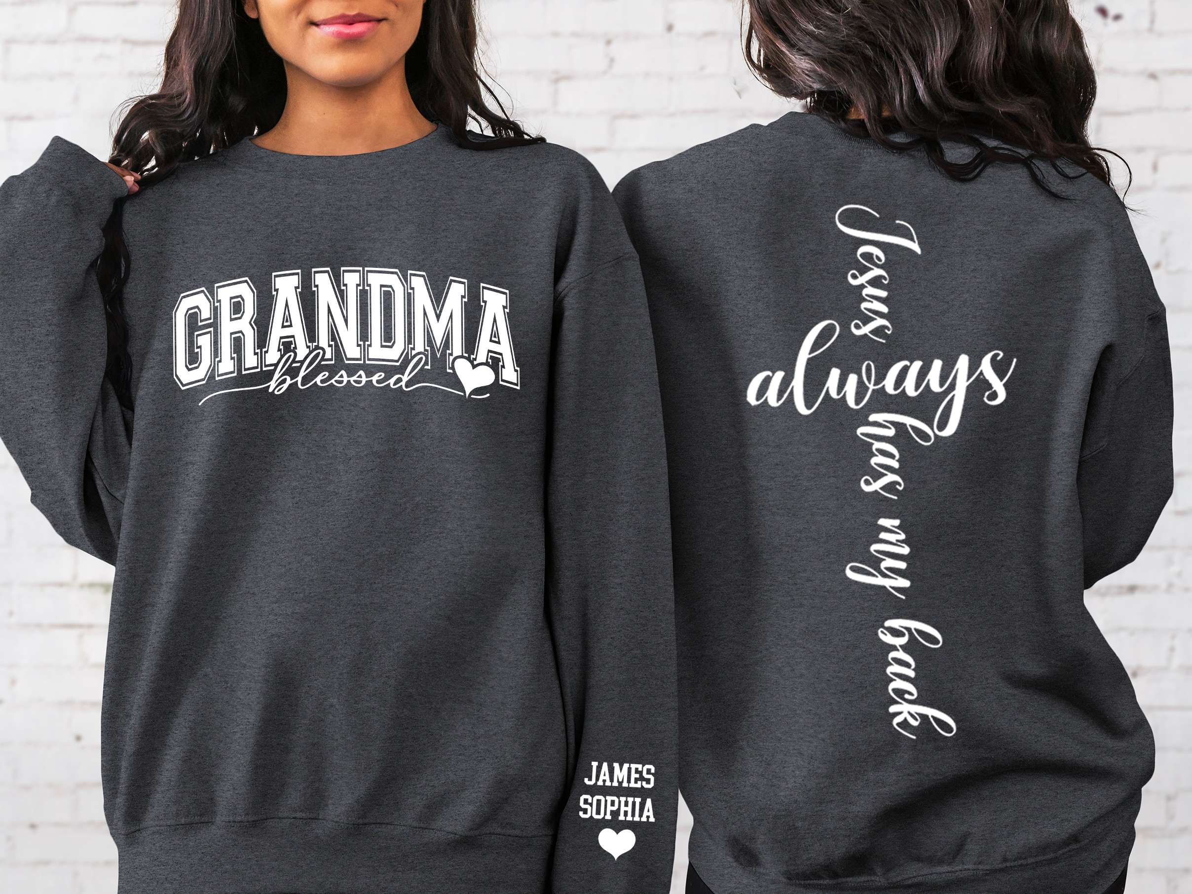 Lofaris Jesus Always Has My Back Custom Name Sweatshirt