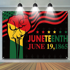 Lofaris Juneteenth Flag Fist Black History Month Backdrop