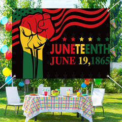 Lofaris Juneteenth Flag Fist Black History Month Backdrop