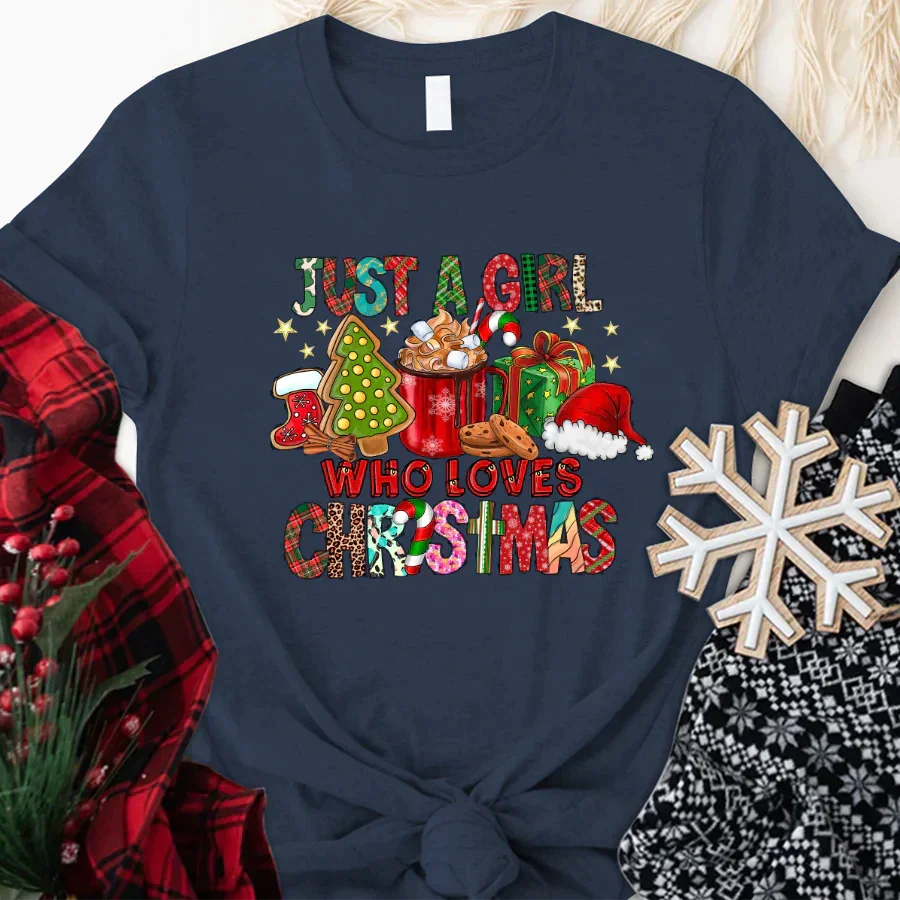 Lofaris Just A Girl Who Loves Christmas Custom Gift T-Shirt