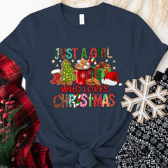 Lofaris Just A Girl Who Loves Christmas Custom Gift T-Shirt