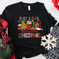 Lofaris Just A Girl Who Loves Christmas Custom Gift T-Shirt