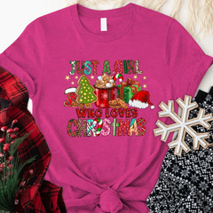 Lofaris Just A Girl Who Loves Christmas Custom Gift T-Shirt