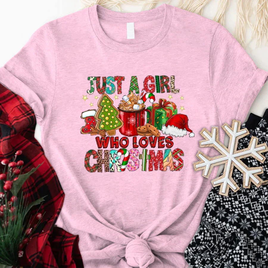Lofaris Just A Girl Who Loves Christmas Custom Gift T-Shirt