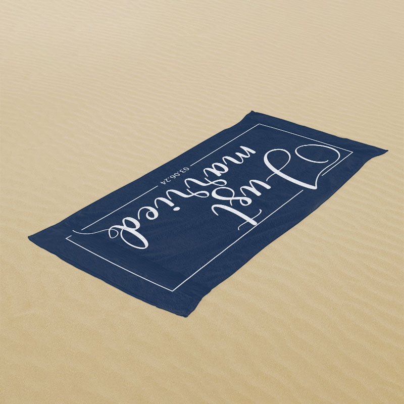Lofaris Just Married Honeymoon Custom Name Beach Towel