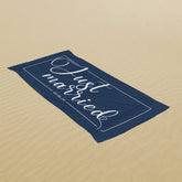 Lofaris Just Married Honeymoon Custom Name Beach Towel