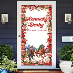 Lofaris Kentucky Derby Run For The Roses Horse Door Cover