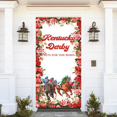 Lofaris Kentucky Derby Run For The Roses Horse Door Cover
