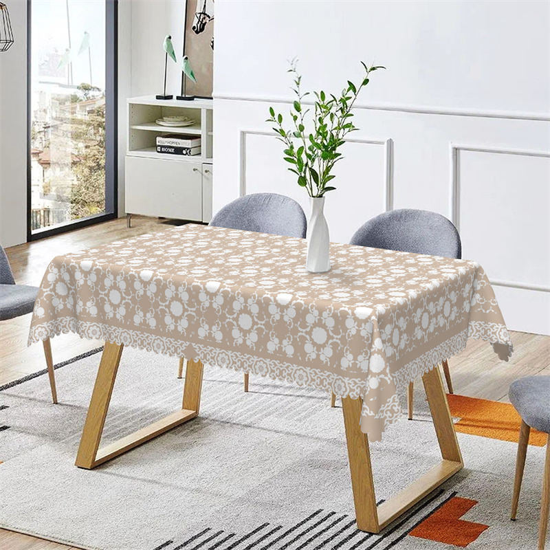 Lofaris Khaki Country Retro Pattern Rectangle Tablecloth