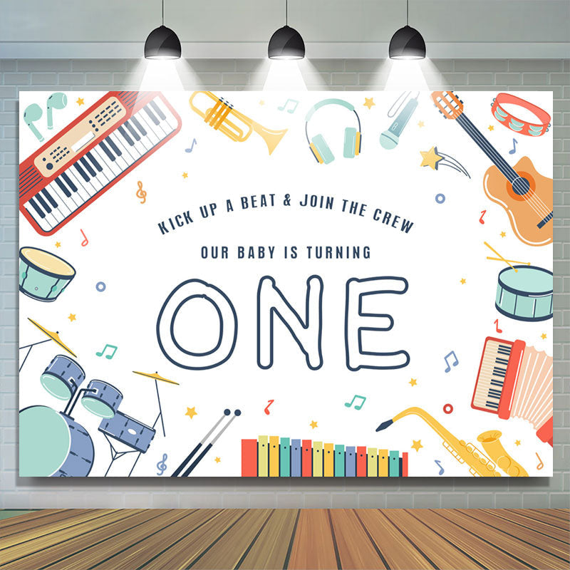 Lofaris Kick Up A Beat Join The Crew 1st Birthday Backdrop