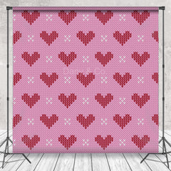Lofaris Knitted Texture Hearts Valentine’s Day Photo Backdrop