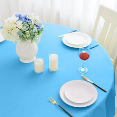Lofaris Lake Blue 180 GSM Polyester Round Banquet Tablecloth