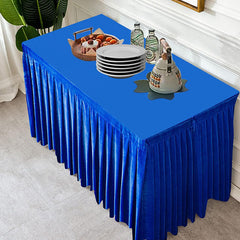 Lofaris Lake Blue Fitted Velvet Rectangle Table Skirts Cover