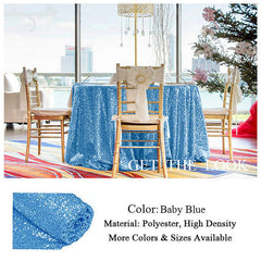 Lofaris Lake Blue Glitter Sequin Banquet Round Table Cover