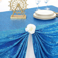 Lofaris Lake Blue Sequin Glitter Rectangle Banquet Tablecloth