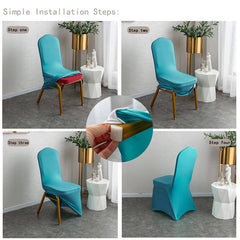 Lofaris Lake Blue Stretch Spandex Banquet Chair Slipcovers