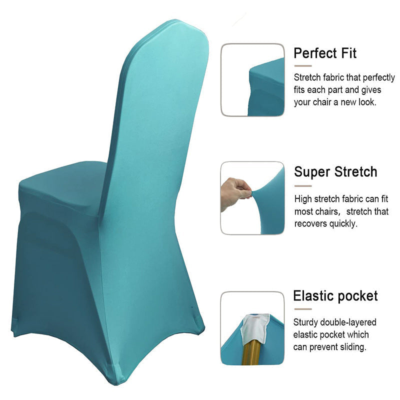 Lofaris Lake Blue Stretch Spandex Banquet Chair Slipcovers