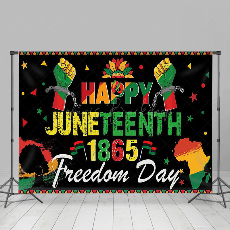 Lofaris Large Happy Juneteenth 1865 Freedom Day Backdrop