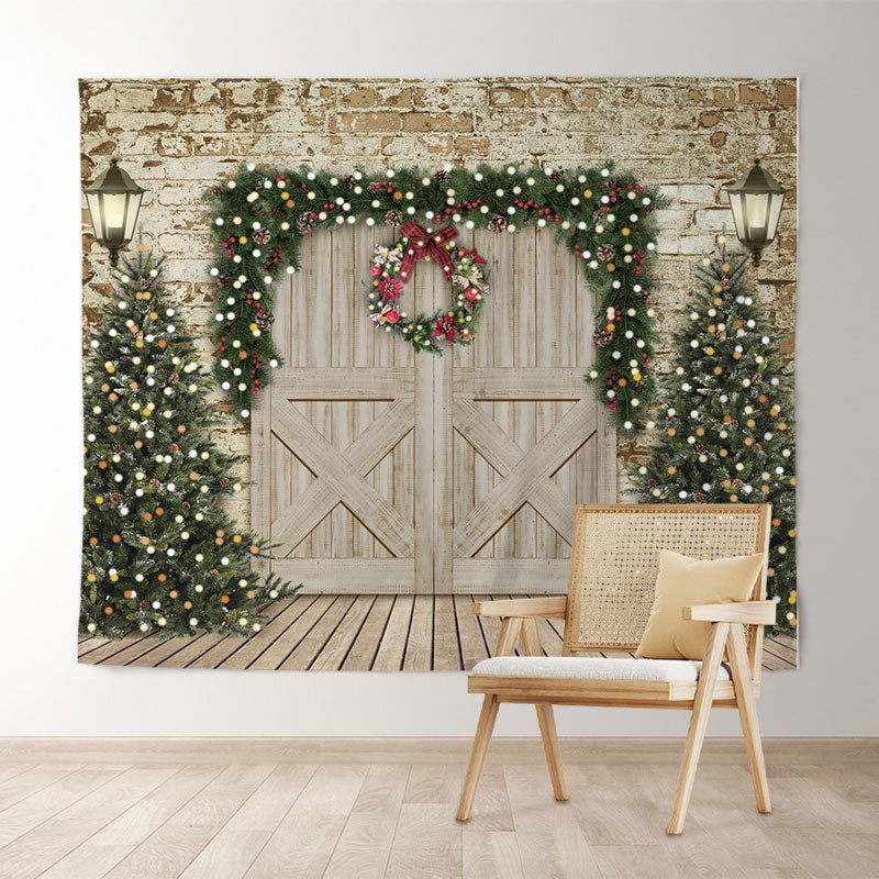 Lofaris Large Size Wooden Christmas Photo Booth Backdrop for Pictures
