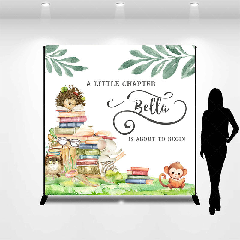 Lofaris Leaves Animals Learning Custom Baby Shower Backdrop