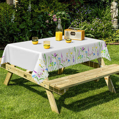 Lofaris Leaves Flower Spring Boho Tablecloth For Kitchen Decor