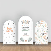 Lofaris Leaves Flowers Pattern Baby Shower Arch Backdrop Kit