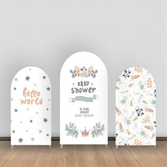 Lofaris Leaves Flowers Pattern Baby Shower Arch Backdrop Kit