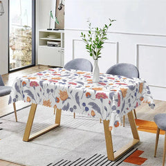 Lofaris Leaves Morning Glory Pattern Rectangle Tablecloth