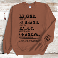 Lofaris Legend Husband Daddy Papa Name Custom Sweatshirt