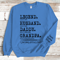 Lofaris Legend Husband Daddy Papa Name Custom Sweatshirt