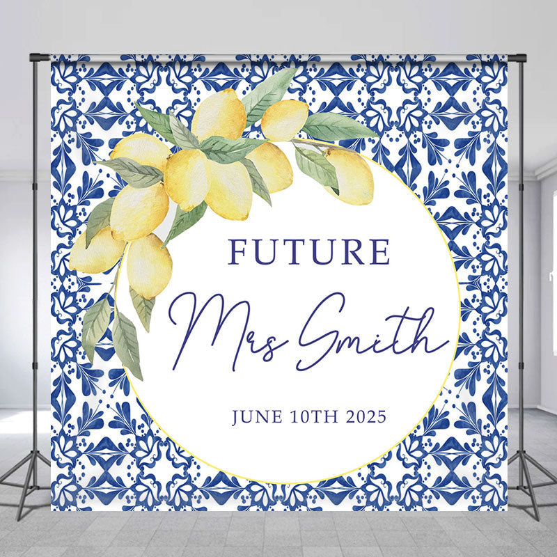 Lofaris Lemon Custom Name Future Mrs Bridal Shower Backdrop