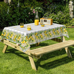 Lofaris Lemon Modern Stain Pattern Rectangle Tablecloth