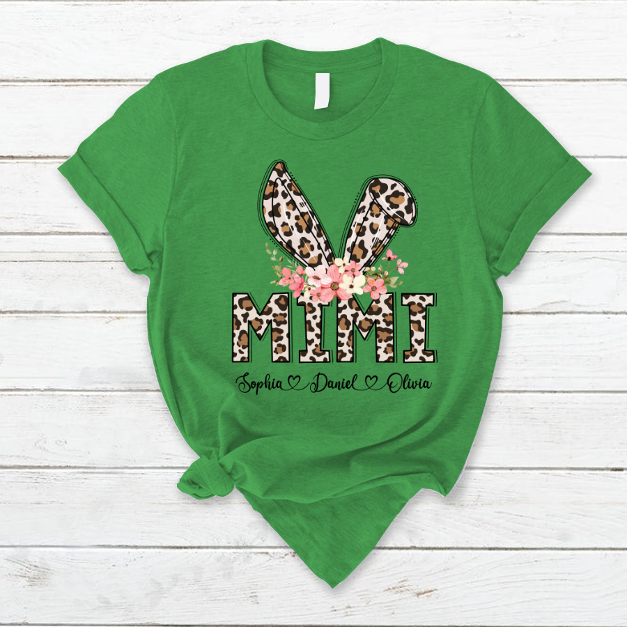 Lofaris Leopard Bunny Mimi And Kids Easter Day Gift T-Shirt