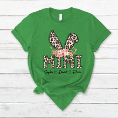 Lofaris Leopard Bunny Mimi And Kids Easter Day Gift T-Shirt