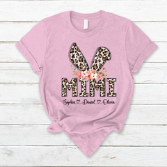 Lofaris Leopard Bunny Mimi And Kids Easter Day Gift T-Shirt
