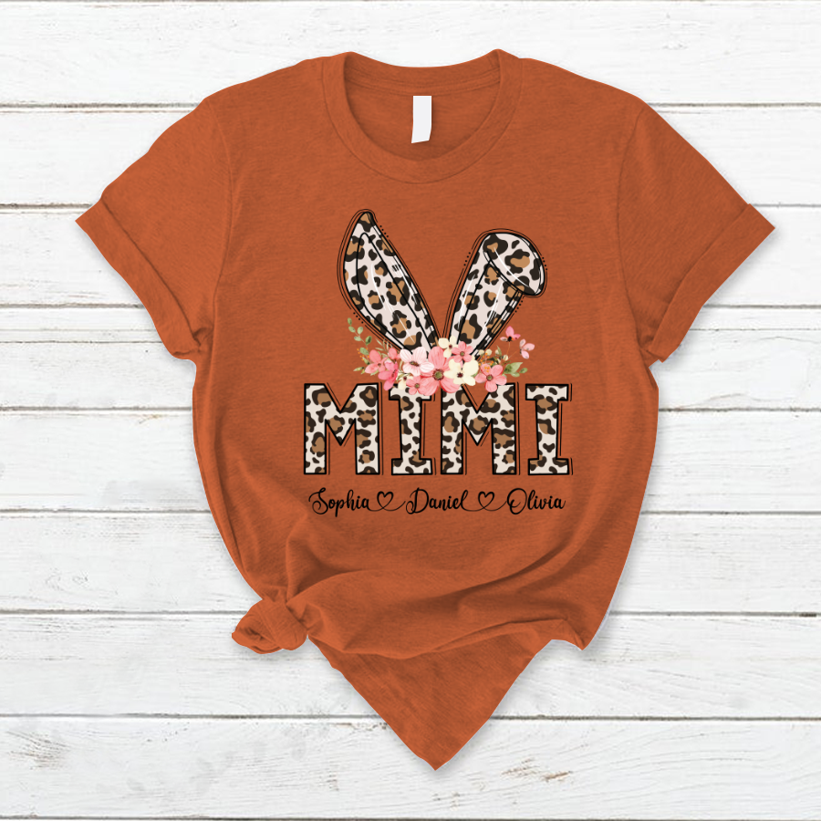 Lofaris Leopard Bunny Mimi And Kids Easter Day Gift T-Shirt