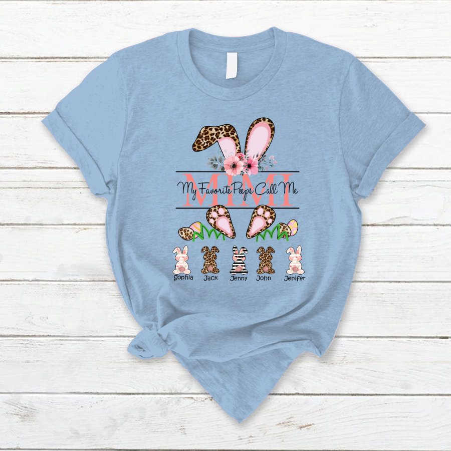 Lofaris Leopard Bunny My Favorite Peeps Easter T-Shirt