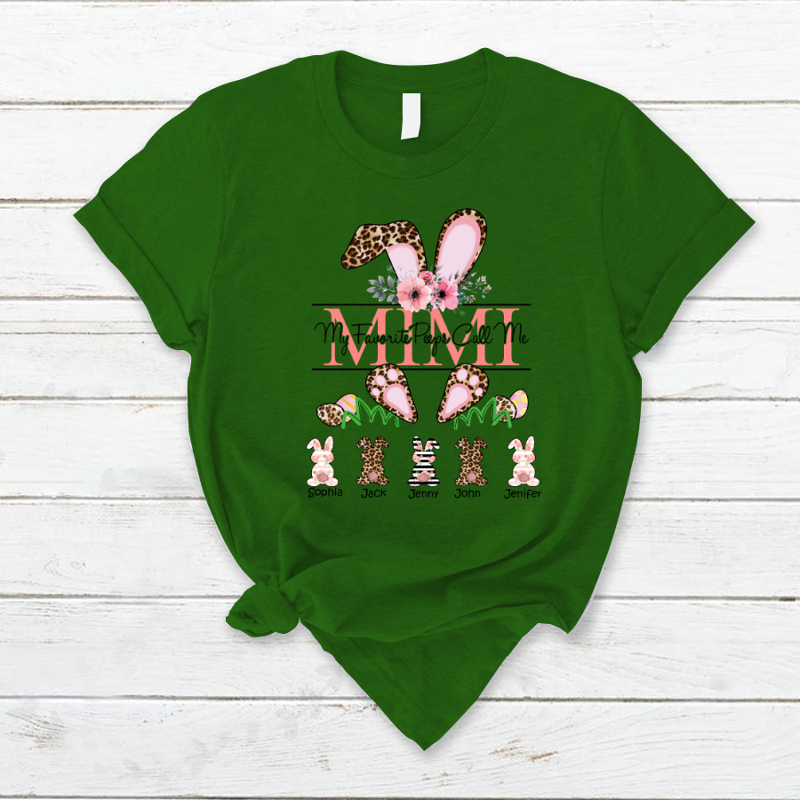 Lofaris Leopard Bunny My Favorite Peeps Easter T-Shirt
